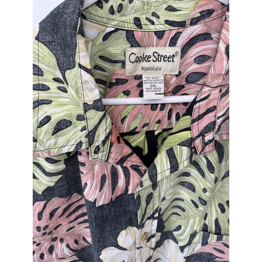 Cooke Street Shirt Mens 2XL Multicolor Hawaiian Floral Button Up Short Sleeve - Picture 3 of 4